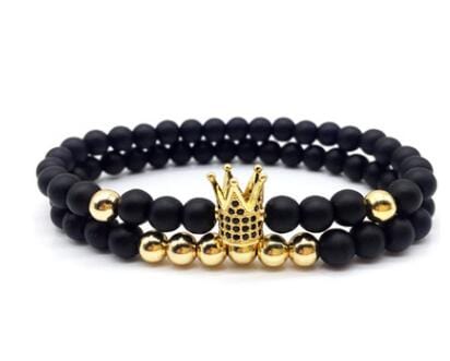 Elysmode Bracelet Gold Set King Queen Buddha Bracelet