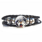 Elysmode Bracelet 9 Style Wolf's Black Leather Vintage Handwoven Bracelet