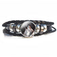 Elysmode Bracelet 14 Style Wolf's Black Leather Vintage Handwoven Bracelet