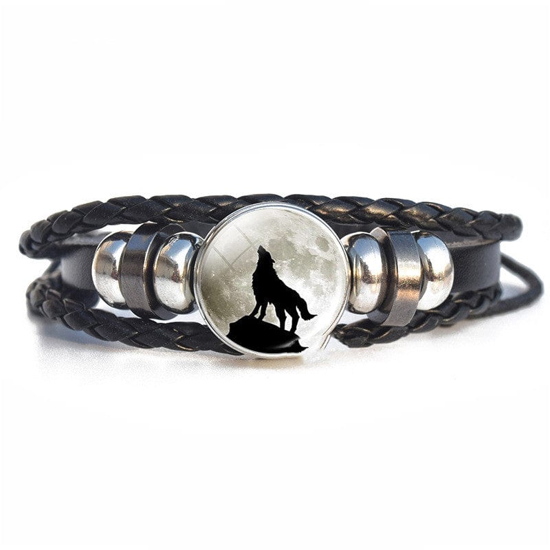 Elysmode Bracelet 19Style Wolf's Black Leather Vintage Handwoven Bracelet