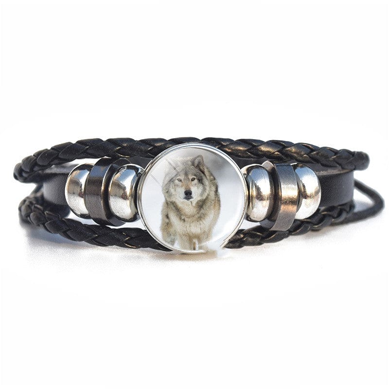Elysmode Bracelet 22Style Wolf's Black Leather Vintage Handwoven Bracelet