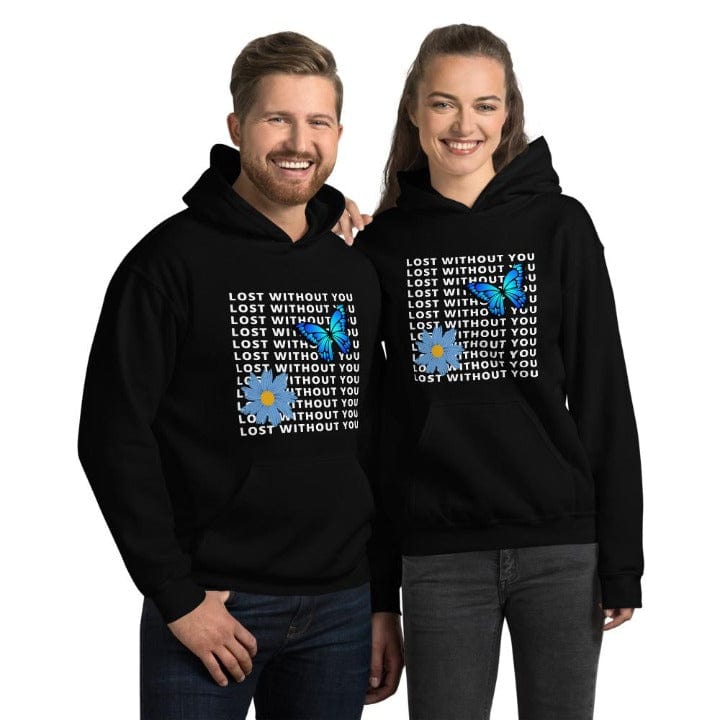 Hoodies Lost Without You Hoodies world of couple Black / S