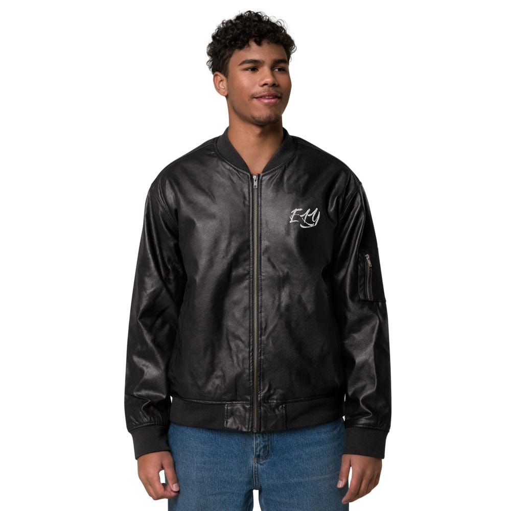 ElysMode Leather Bomber Jacket