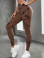 Elysmode Leggings Coffee / L High Waist Peach Hip Training Running Hip Lift Pants