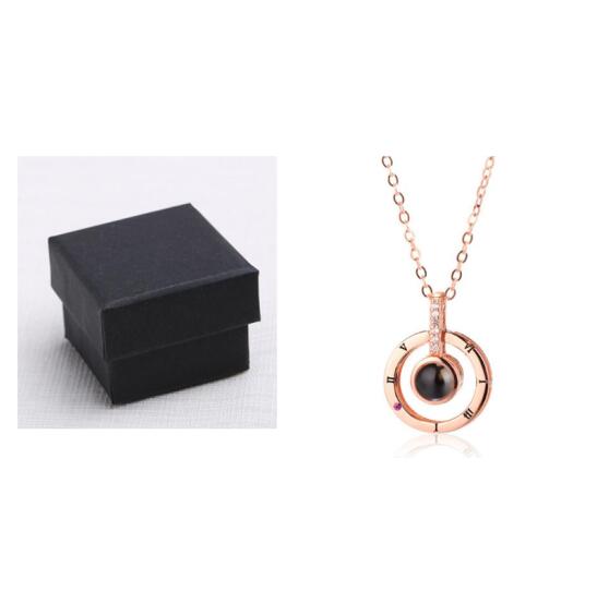 Necklace 100 Love Language Necklace world of couple Rose Gold Necklace With Box