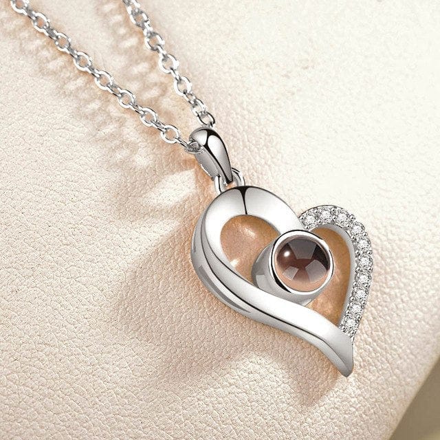 Necklace 100 Love Language Necklace world of couple Heart Silver 1 Necklace