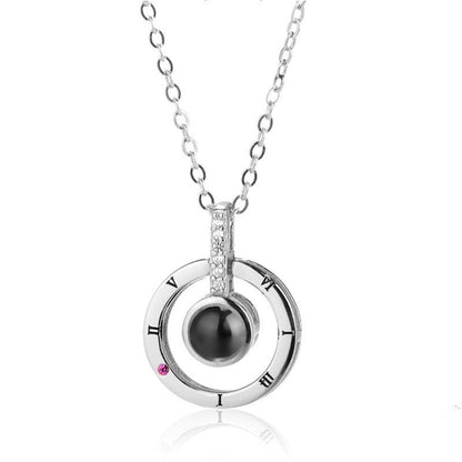 Elysmode Necklace Round Silver Necklace 100 Love Language Necklace