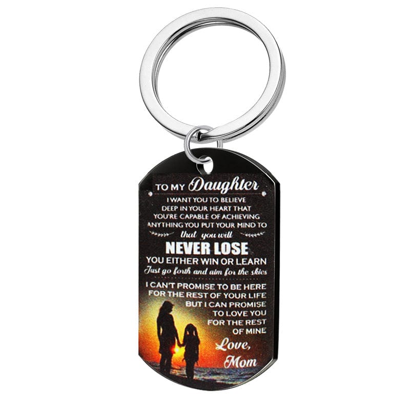 worldofcouple Necklace Keychain | Mom to Daughter Mom/Dad to Daughter Tag