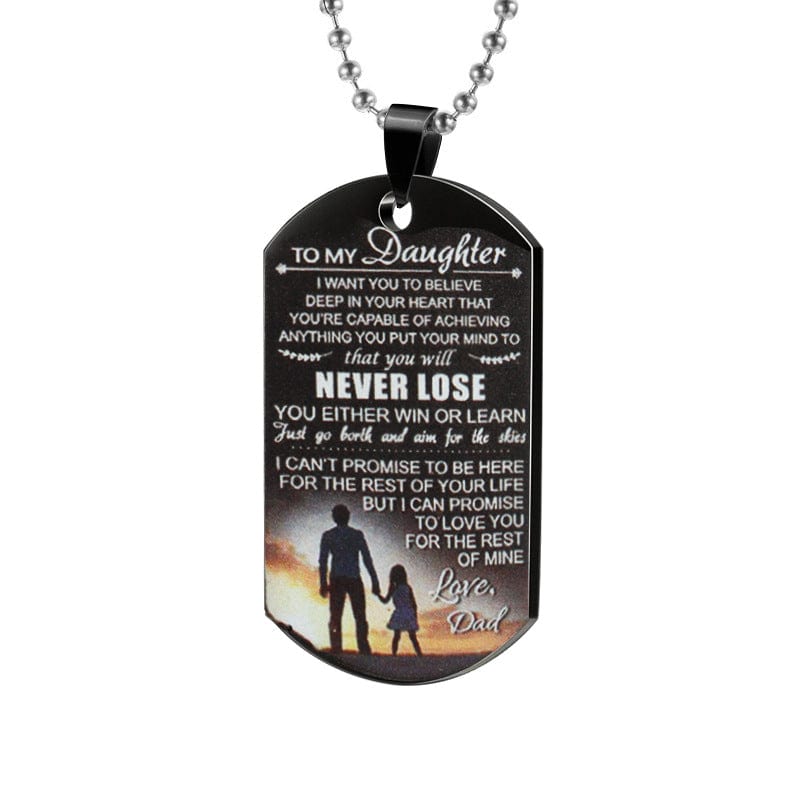 worldofcouple Necklace Necklace | Dad to Daughter Mom/Dad to Daughter Tag