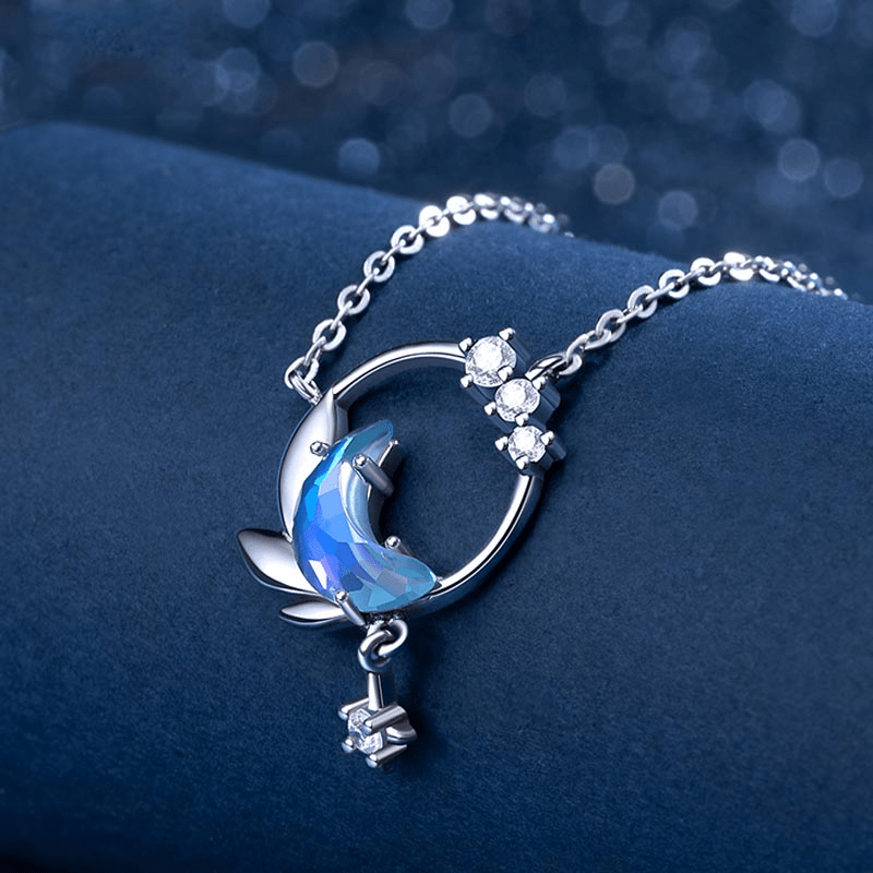 Elysmode Necklace Silver Moon Night Necklace