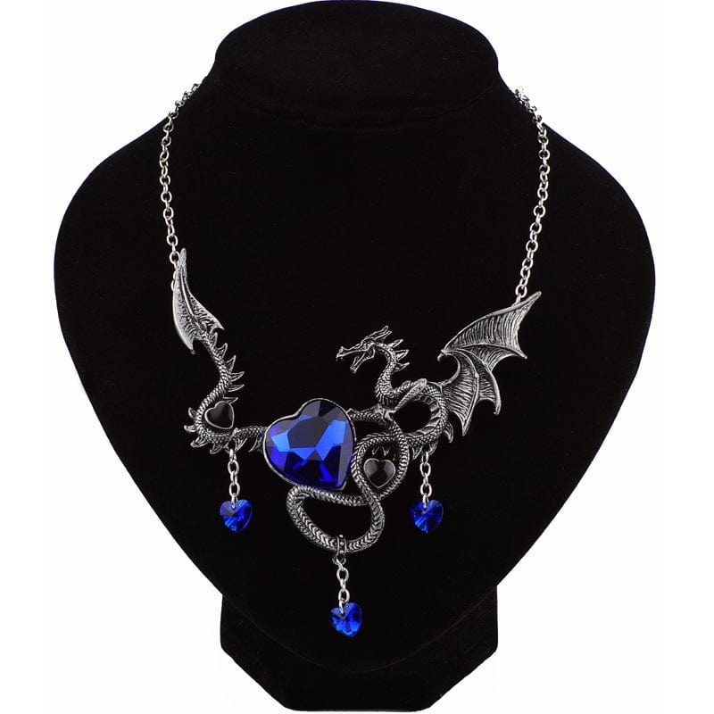 Elysmode Necklace Blue Mythical Dragon Necklace