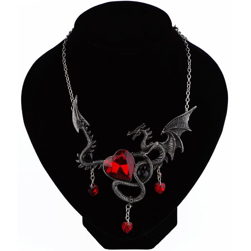 Elysmode Necklace Red Mythical Dragon Necklace