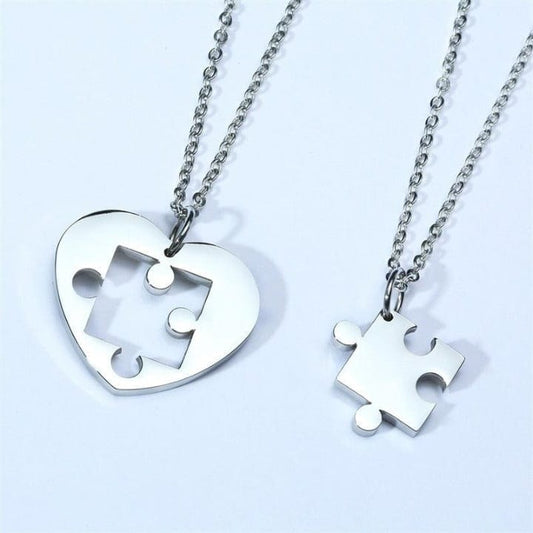 world of couple Necklace Puzzle Necklace Set