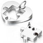 world of couple Necklace Silver Puzzle Necklace Set
