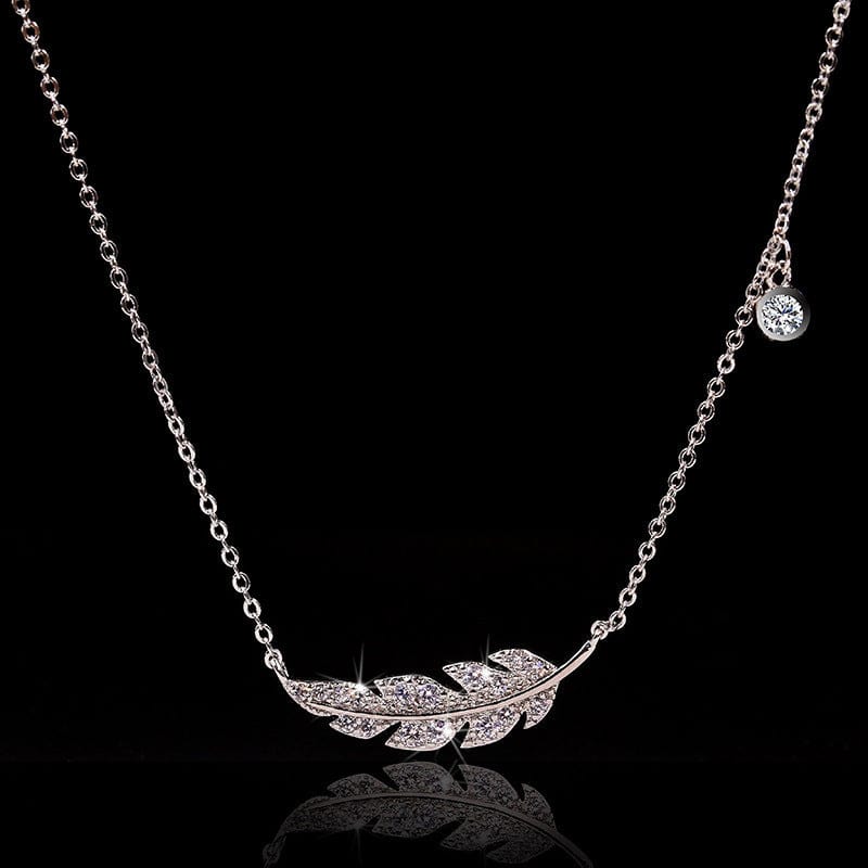 Elysmode Necklace Silver Sterling Silver 925 Feather