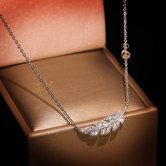 Elysmode Necklace Silver Sterling Silver 925 Feather