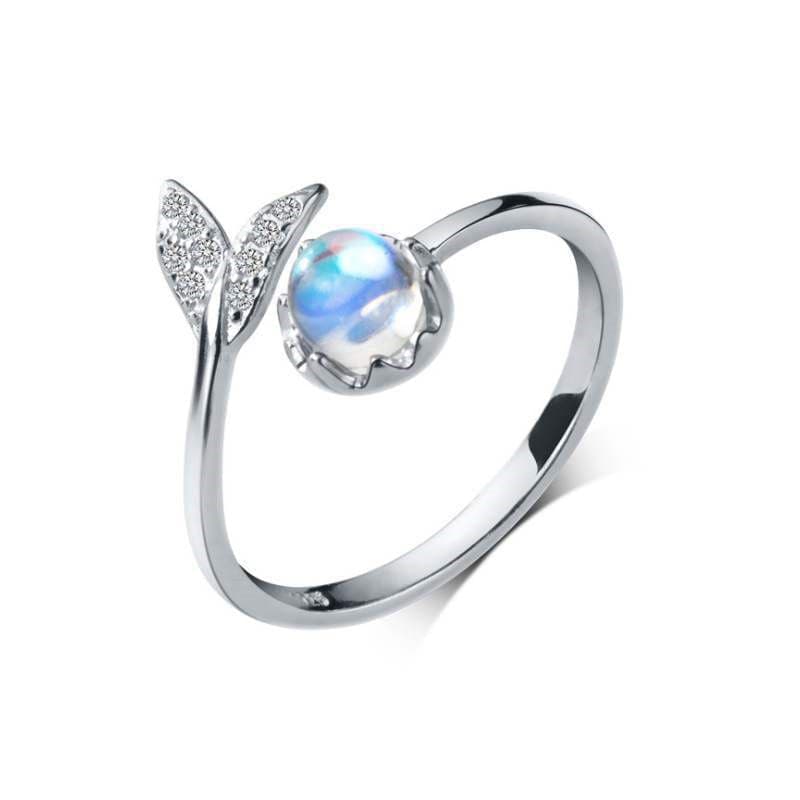 Elysmode Ring Silver Forest Temperament Sweet Personality Ring Tail Ring