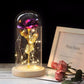 Elysmode Rose Lamp Purple rose Enchanted Forever Rose Flower In Glass LED Light Christmas Decoration