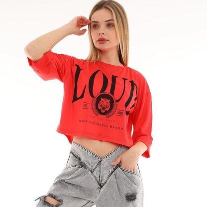 ElysMode Shirts & Tops RED / S/M LOUD CROPTOP