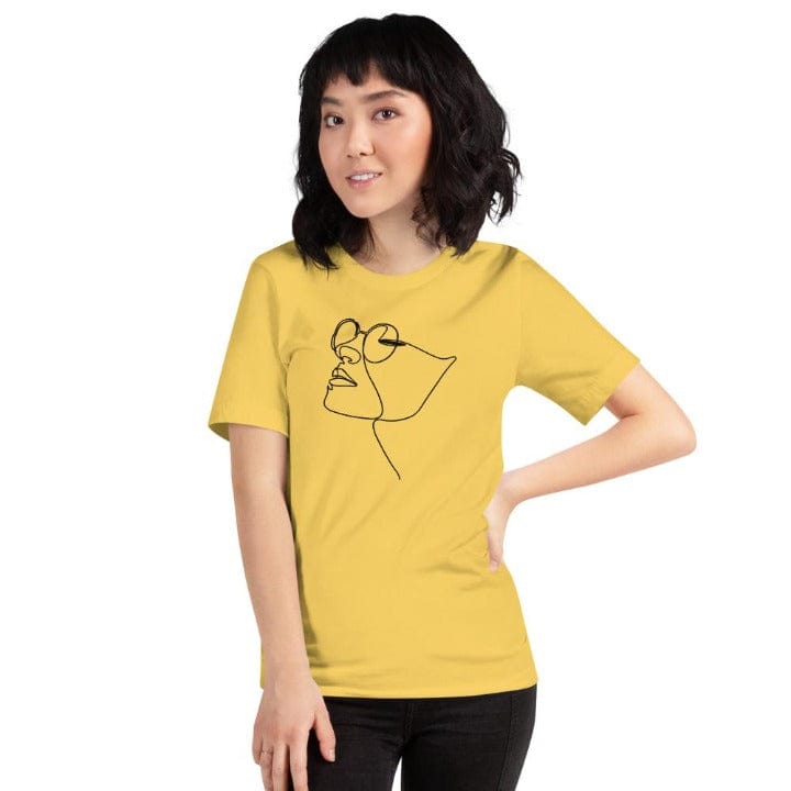 Elysmode T-Shirts Yellow / S Women face illustration T-shirt