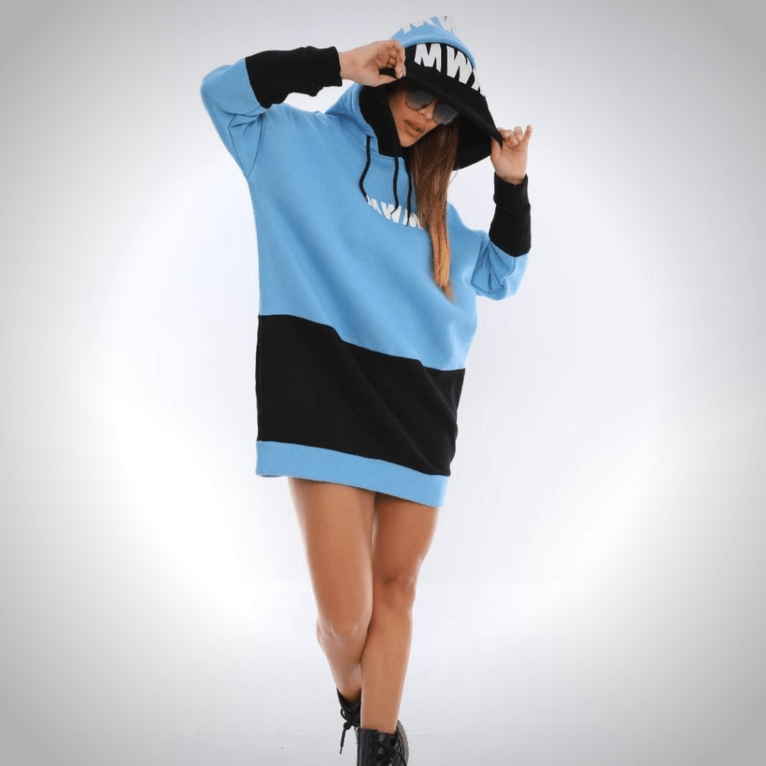 Elysmode Top M / Black Blue Out Wow Oversized Hoodie