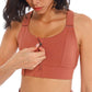 Elysmode Top Red / 2XL / Zipper Sports High-intensity Shockproof Beauty Vest Seamless Gathering Fitness Bra Women